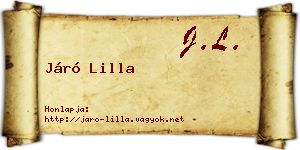 Járó Lilla névjegykártya